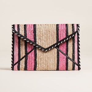 Rebecca Minkoff straw Leo clutch